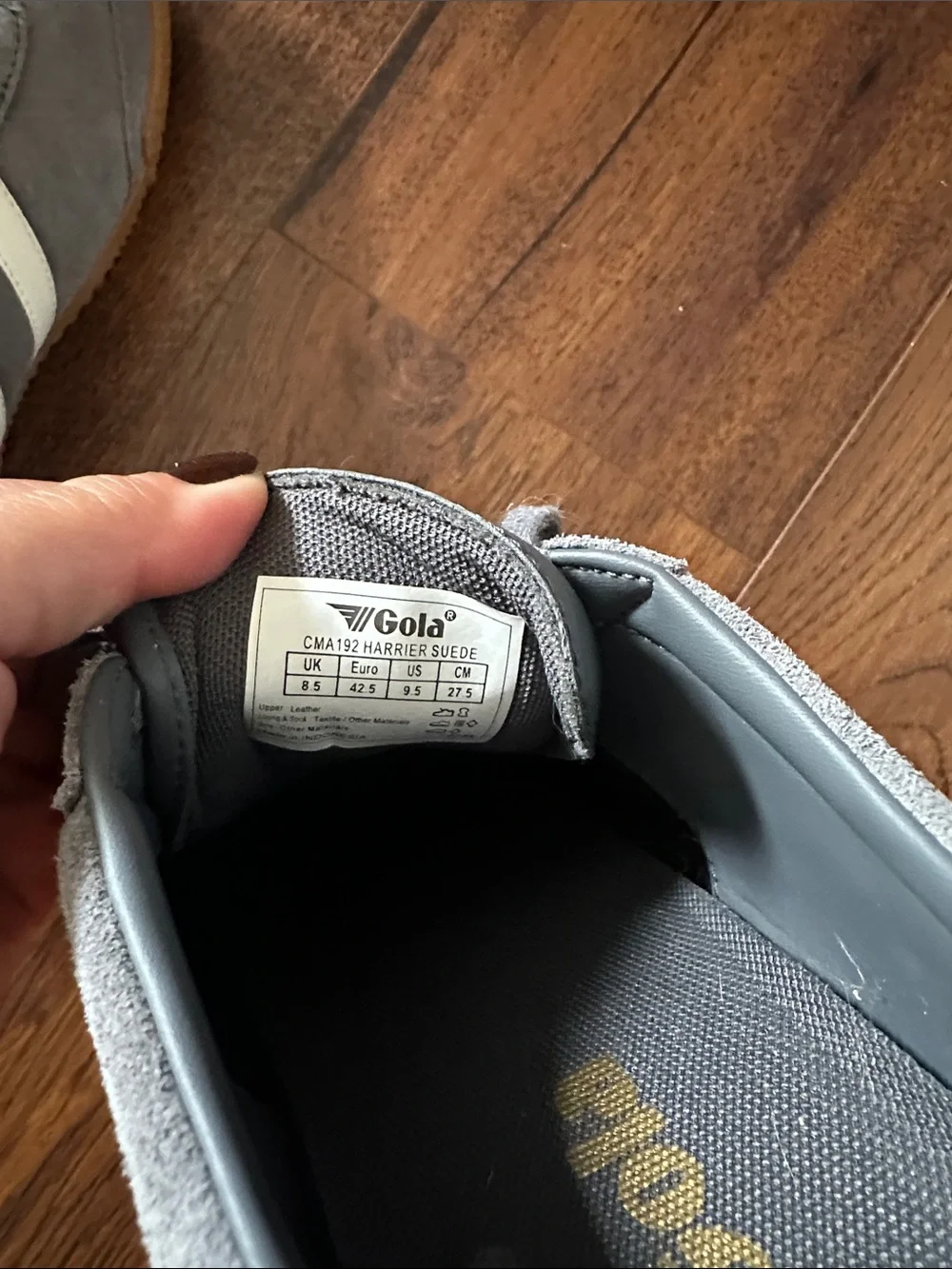 Gola Gray Suede Sneakers with Cream Stripes